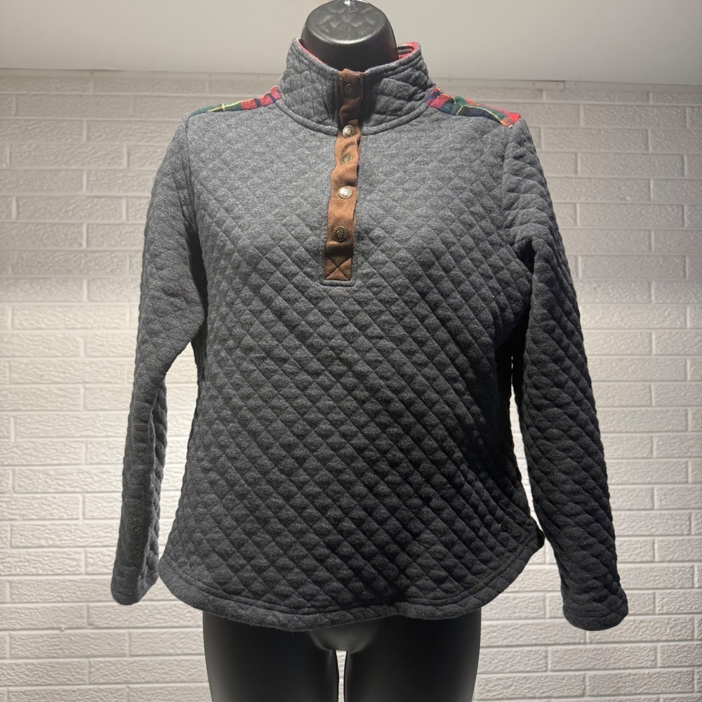 Legendary‎ Whitetails Quilted Pullover Plaid Accent Gray Small